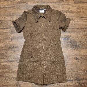 The Hippie Shake Heroes Brown Textured Shortalls Short Suit 10